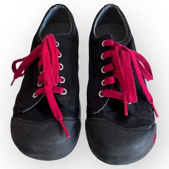 Keen Kids Black & Red Sneakers  Canvas Rubber Sole Lace-Up Youth Size 2 - Picture 7 of 11